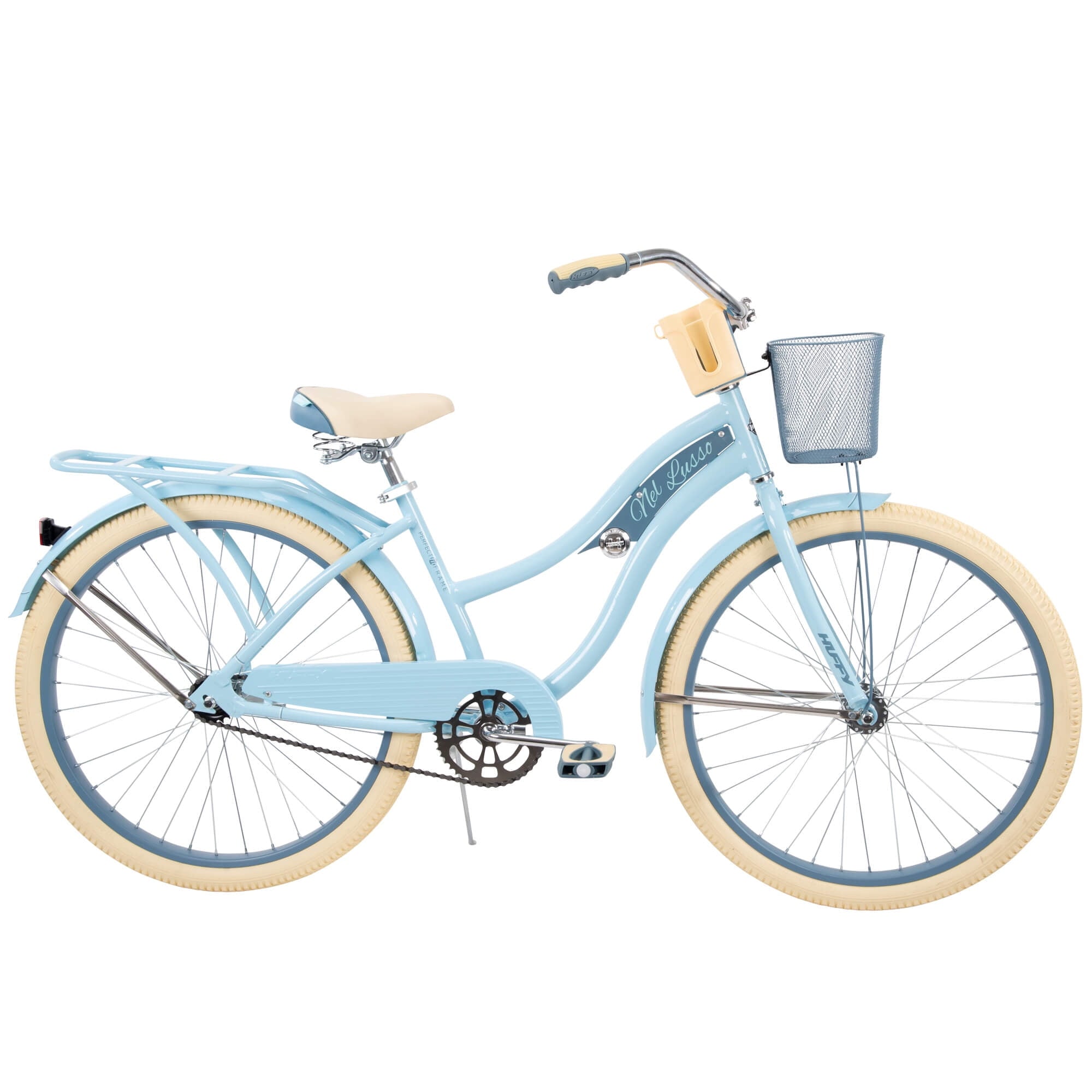 Huffy 26" Nel Lusso Classic Cruiser Bike with Perfect Fit Frame, Women's, Ages 13" Years, Light Blue